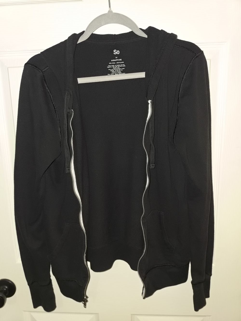 So Black Zip-Up Hoodie Jacket